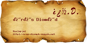 Órás Dioméd névjegykártya